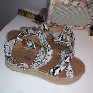 Snakeskin platform espadrilles